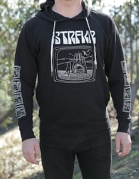 Image 1 of Reptilians Hand Portal Hoodie w/ Unique Double Sleeve Print