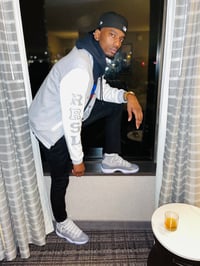 Image 1 of Grey/ White Men Varsity  Jacket