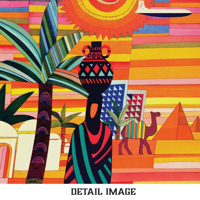 Fly Malev to the Middle East | Mate Andras | 1966 | Vintage Travel Poster | Home Decor