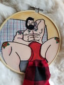 Image 2 of "Mountain Man Self Care" 3-D Erotic Embroidery Art 