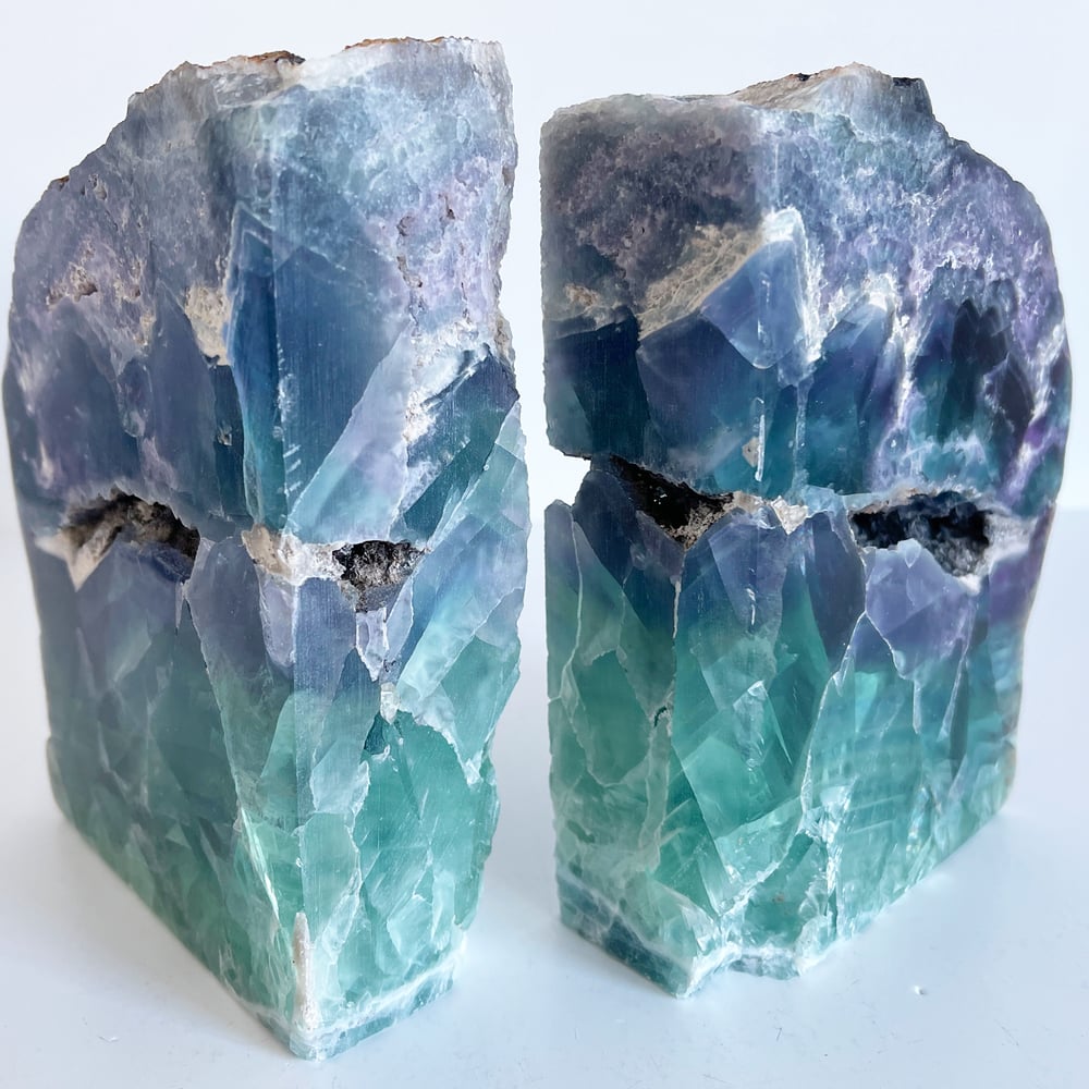 Image of Tricolor Fluorite BOOKENDS NO.132