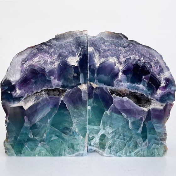 Image of Tricolor Fluorite BOOKENDS NO.132