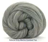 Image 1 of Natural Grey Merino Combed Top 4 oz - ON SALE