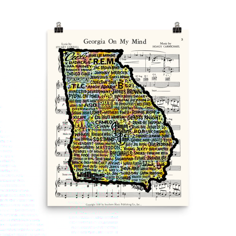 Large Georgia Music On My Mind Giclee Print NEW!!! Image 2