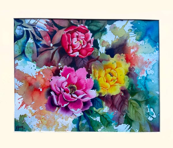 Image of Peony Watercolor Painting 