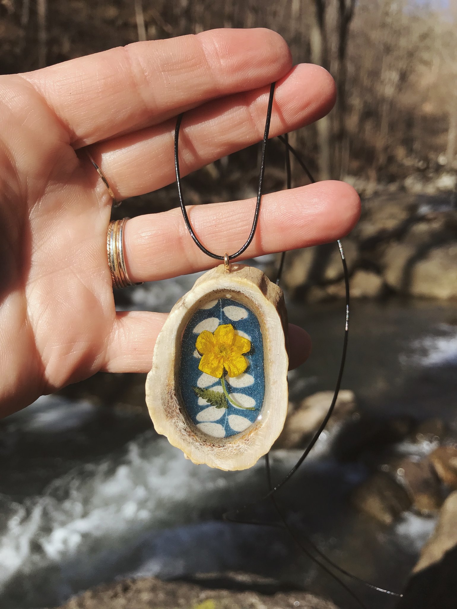 Image of Cyanotype & Flower Amulet