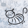 2 Layer 'Sky Cats' print