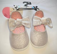 Image 1 of Barbour Club Girls ‘ Toddler Silver Metallic Canvas Shoes