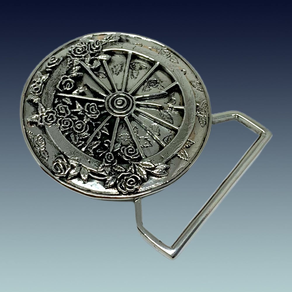 Image of The Wheel Buckle Cast in White Brass