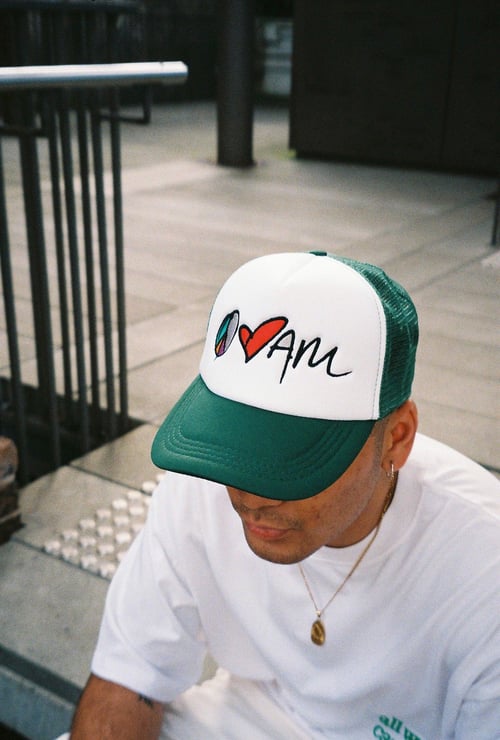 Image of Peace, Love, AM Trucker in Forest