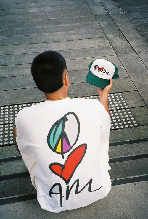 Image of Peace, Love, AM Trucker in Forest