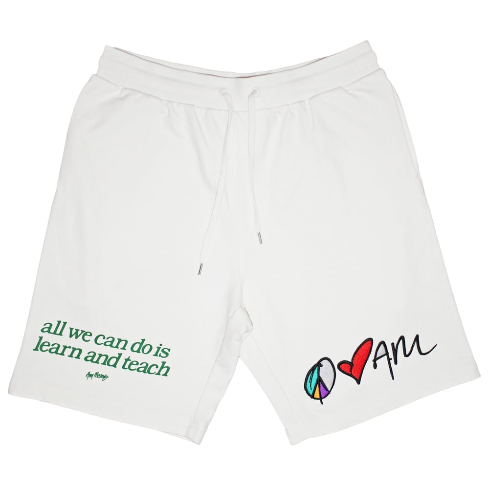 Image of Peace, Love, AM Shorts in Natural White