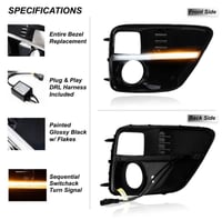 Image 2 of 15-17 Subaru WRX / STI Sequential Signal / LED DRL Fog Lights Bezel - Gloss Black