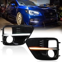 Image 4 of 15-17 Subaru WRX / STI Sequential Signal / LED DRL Fog Lights Bezel - Gloss Black