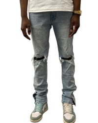 Image 2 of Snap Button x Zipper Blue Jean 