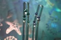 Swirl of Mushrooms Glass Drinking Straw