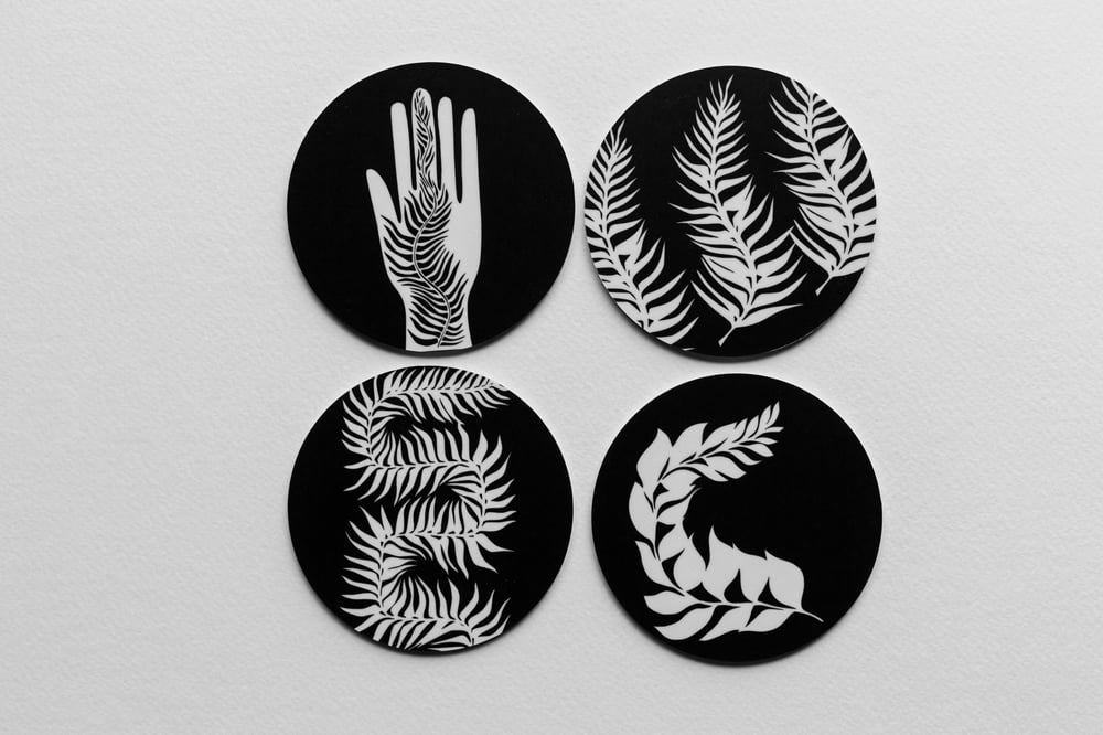 Image of Fern Coasters (Set of 4 - Reversible)