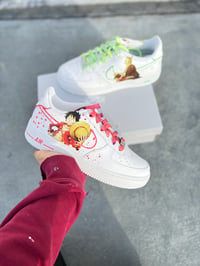 Image 1 of Luffy and Zoro Custom Airforces (Coloured Laces)