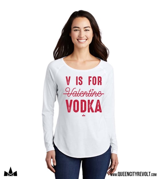 Image of V is for Vodka Women's Longsleeve Tee, White