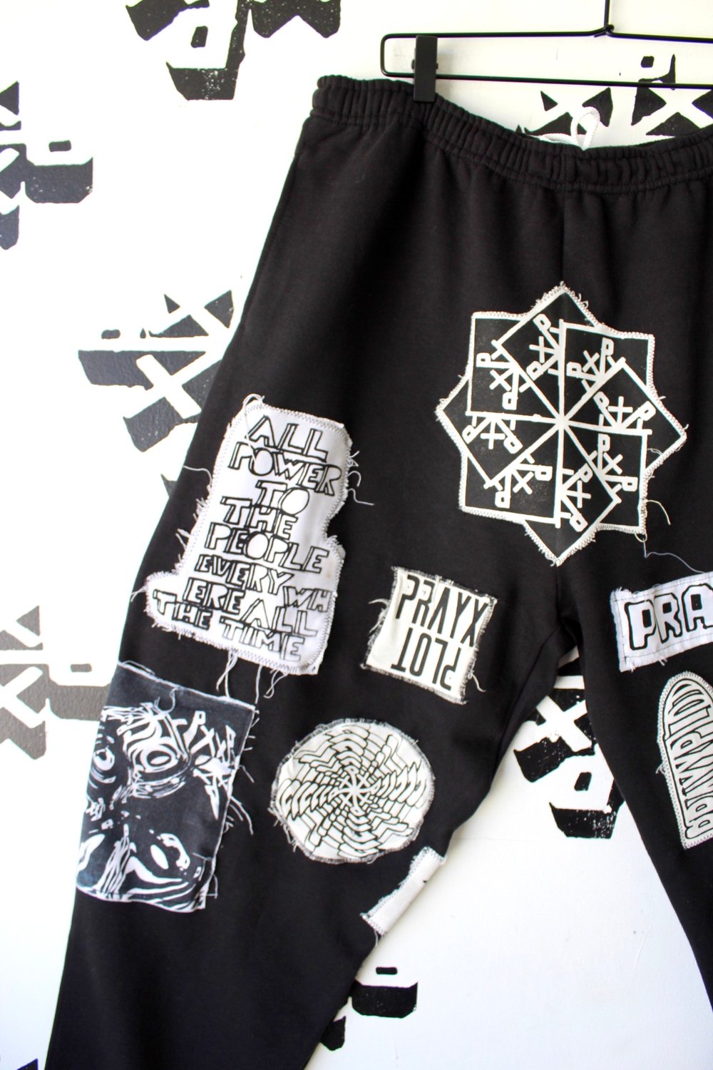 black on black sweatpants in black
