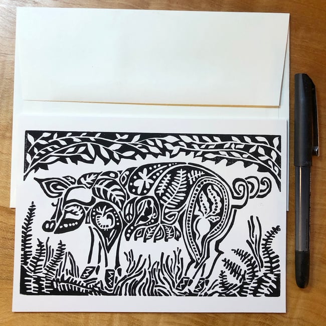 Whole Hog greeting card