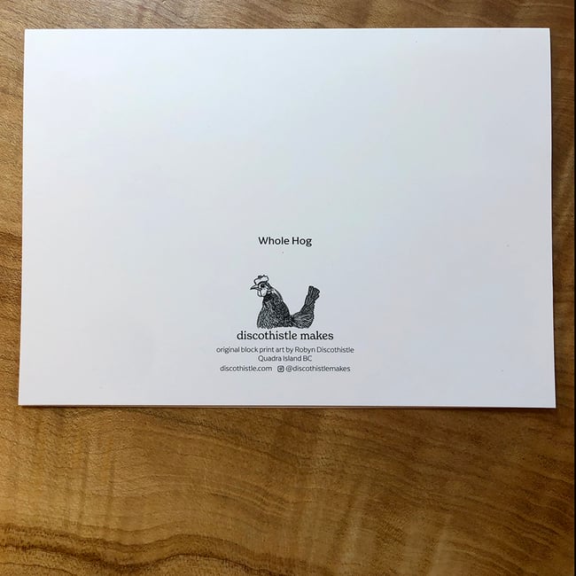 Whole Hog greeting card