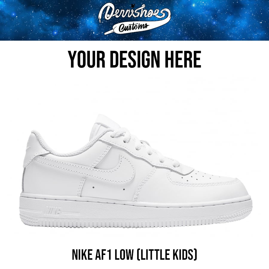 Image of Custom Hand Painted Made To Order Nike Air Force 1 Low Shoes (Little Kids)