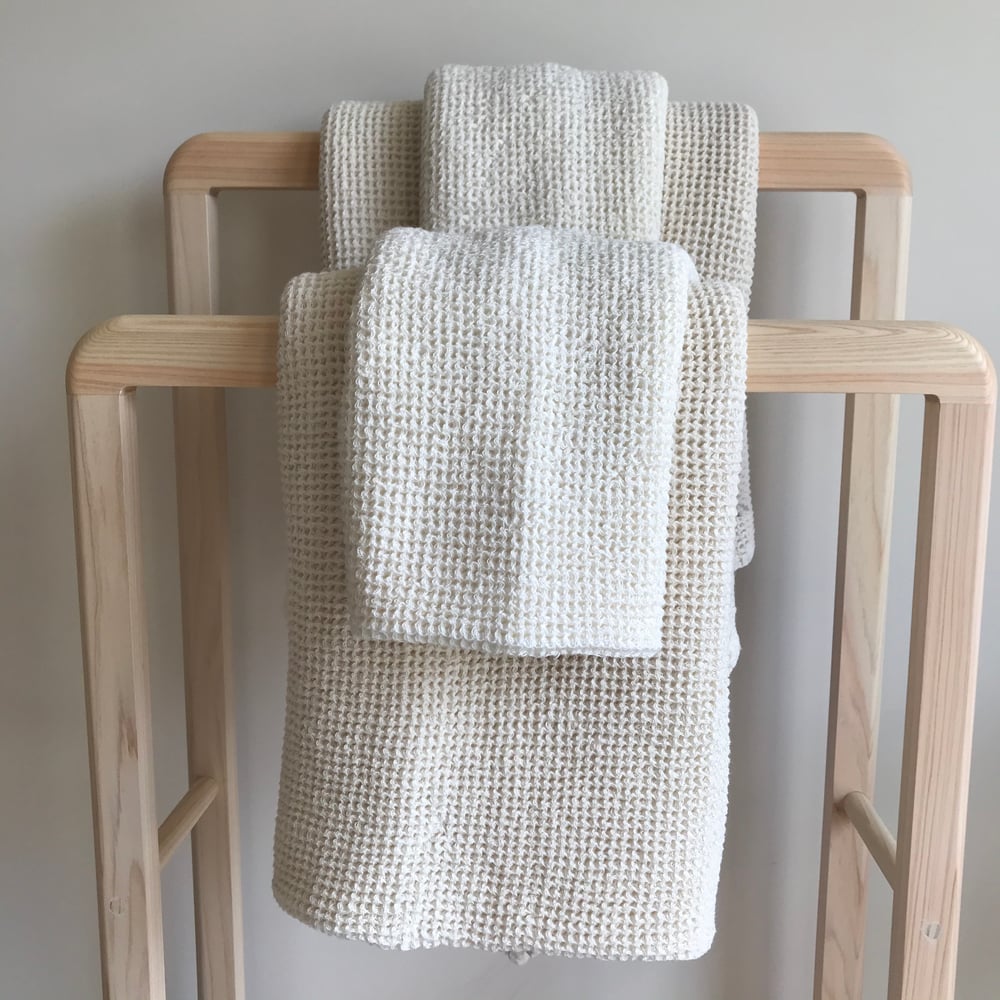 Image of Organic Natural Waffle Hand Towel 