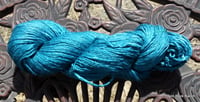 Image 1 of 208 Yards - 100% Mulberry Silk Single Yarn - Teal Green Worsted Weight - ON SALE
