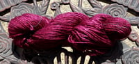 Image 1 of 208 Yards - 100% Mulberry Silk Single Yarn - Burgundy - Worsted weight - ON SALE