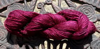 Image 2 of 208 Yards - 100% Mulberry Silk Single Yarn - Burgundy - Worsted weight - ON SALE