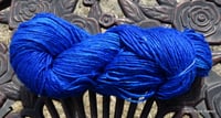 Image 1 of 263 Yards - 100% Mulberry Silk Single Yarn - Extreme Blue - DK weight - ON SALE