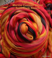 Image 5 of TAPESTRY - Custom Blend 100% Merino - 4 oz - Red, Gold, Orange, Black - ON SALE
