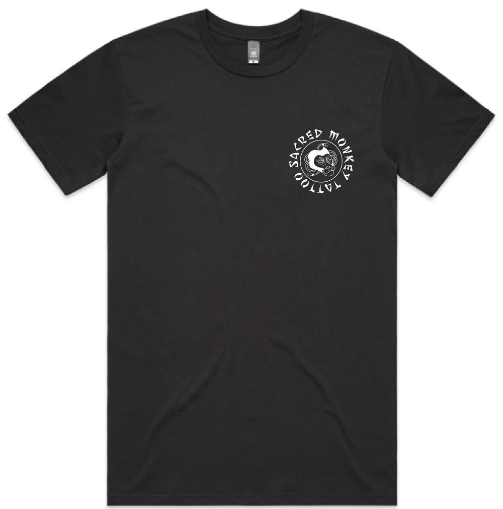 Sacred Monkey T-Shirt / Coal + Multi