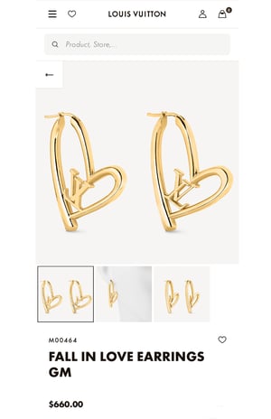 Image of (SOLD OUT ðŸš«) FW22 Limited Edition LV Fall In Love Heart Earrings 