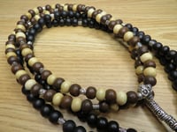 Image 4 of Death Skull Mala Prayer Beads Bone & Horn