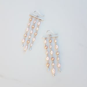 Triple Pearl Dangle Earrings 