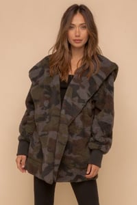 Image 1 of SO SOFT CAMO OPEN SHERPA JACKET
