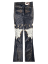 BLACK COWHIDE SKINNY FLARED BONE PANTS*LIMITED*