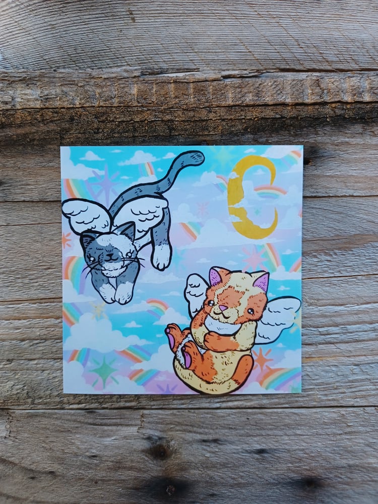 Image of Angel Kitty Mini Art Print
