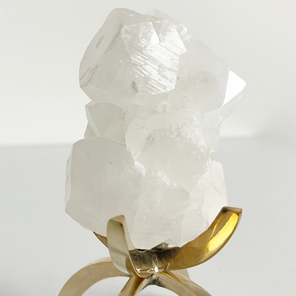 Image of Apophyllite no.21 + Brass Claw Stand