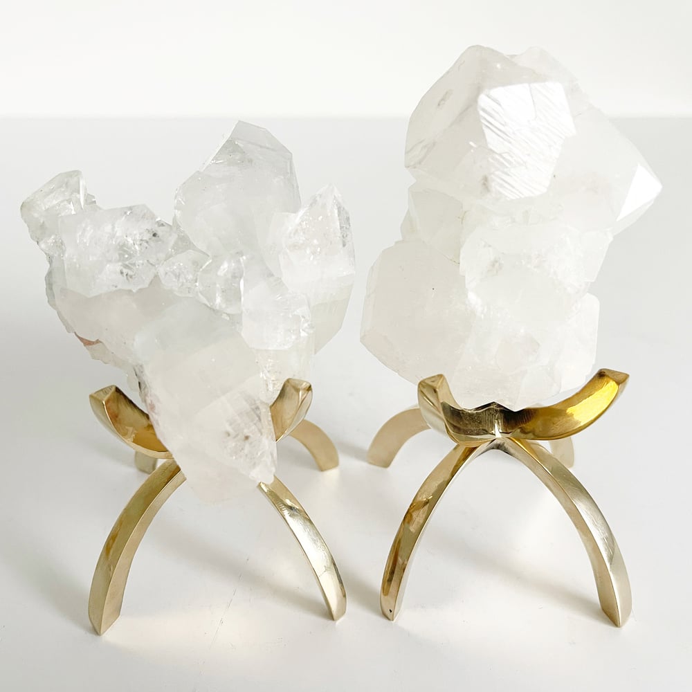 Image of Apophyllite no.96 + Brass Claw Stand
