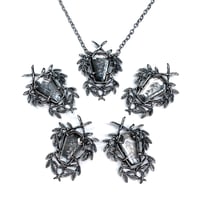 Image 4 of Willow Coffin necklace in sterling silver + quartz (limited edition)