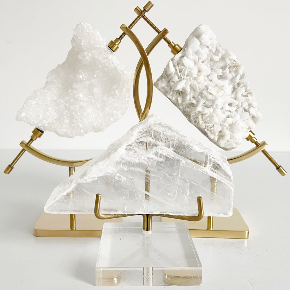 Image of Gypsum no.60 + Lucite and Brass Stand