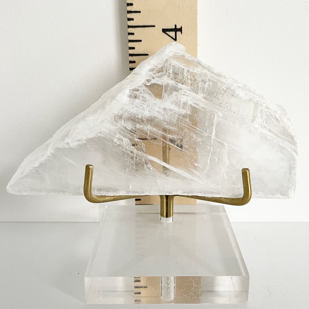 Image of Gypsum no.60 + Lucite and Brass Stand