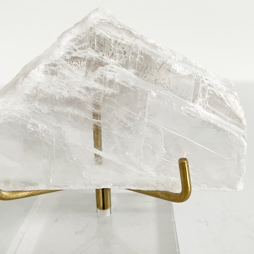 Image of Gypsum no.60 + Lucite and Brass Stand