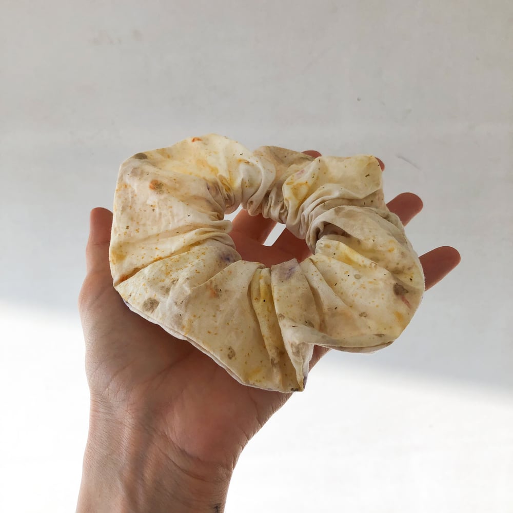 Image of Plant dyed Handmade Scrunchie No.1 - from dead stock Cotton fabric, collab with Kaliko