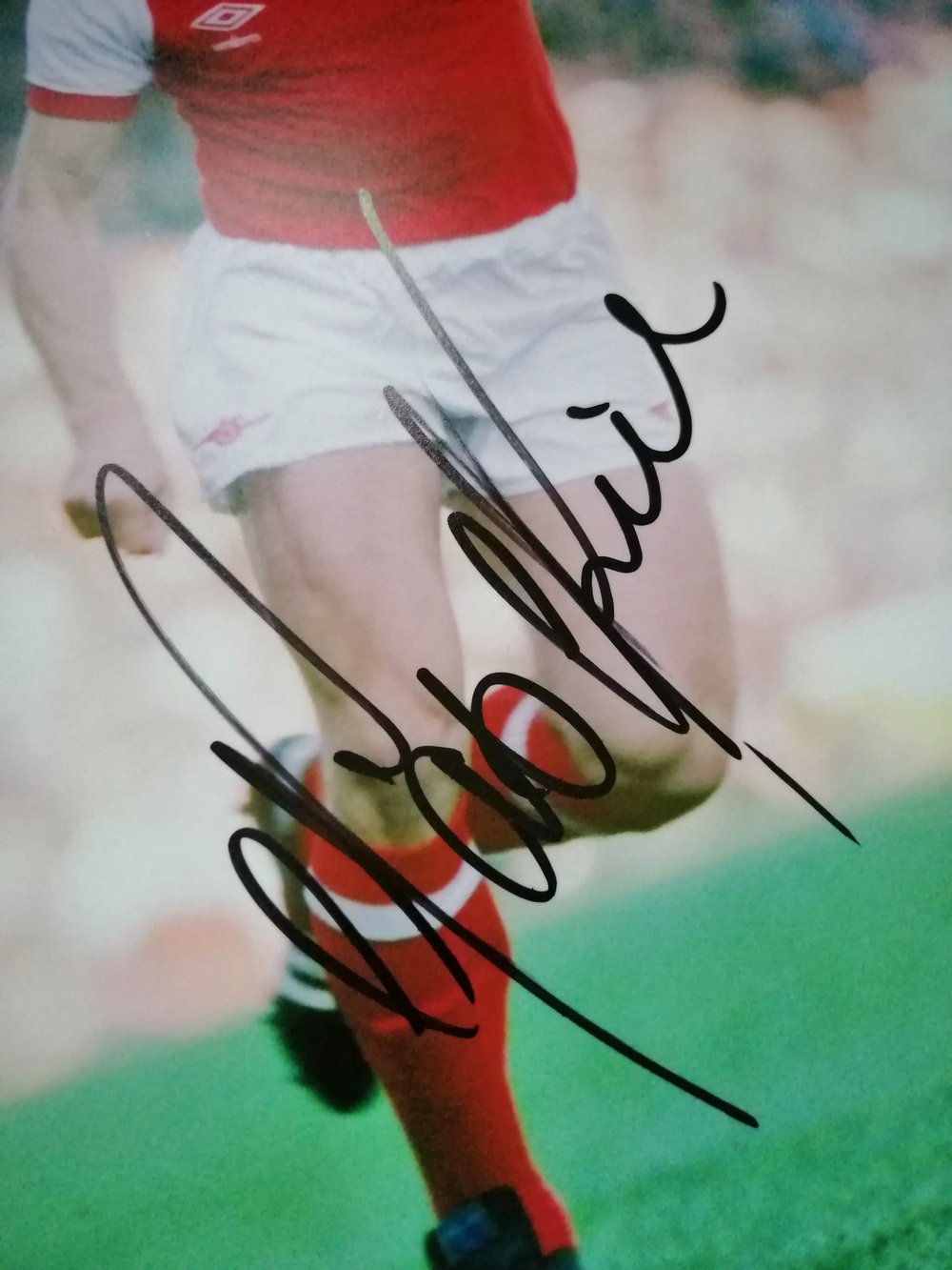 Arsenal Pat Rice Signed 10x8