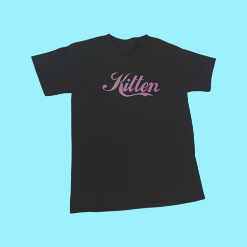 Image of Kitten Tee Brown & Pink 