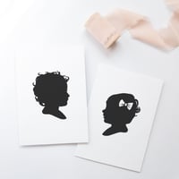 Image 1 of {4x6" size} Hand-Cut Silhouette Portrait